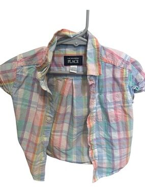 The Children's Place Pastel Plaid Button-Front Shirt - Pink, Blue, Green, Yellow